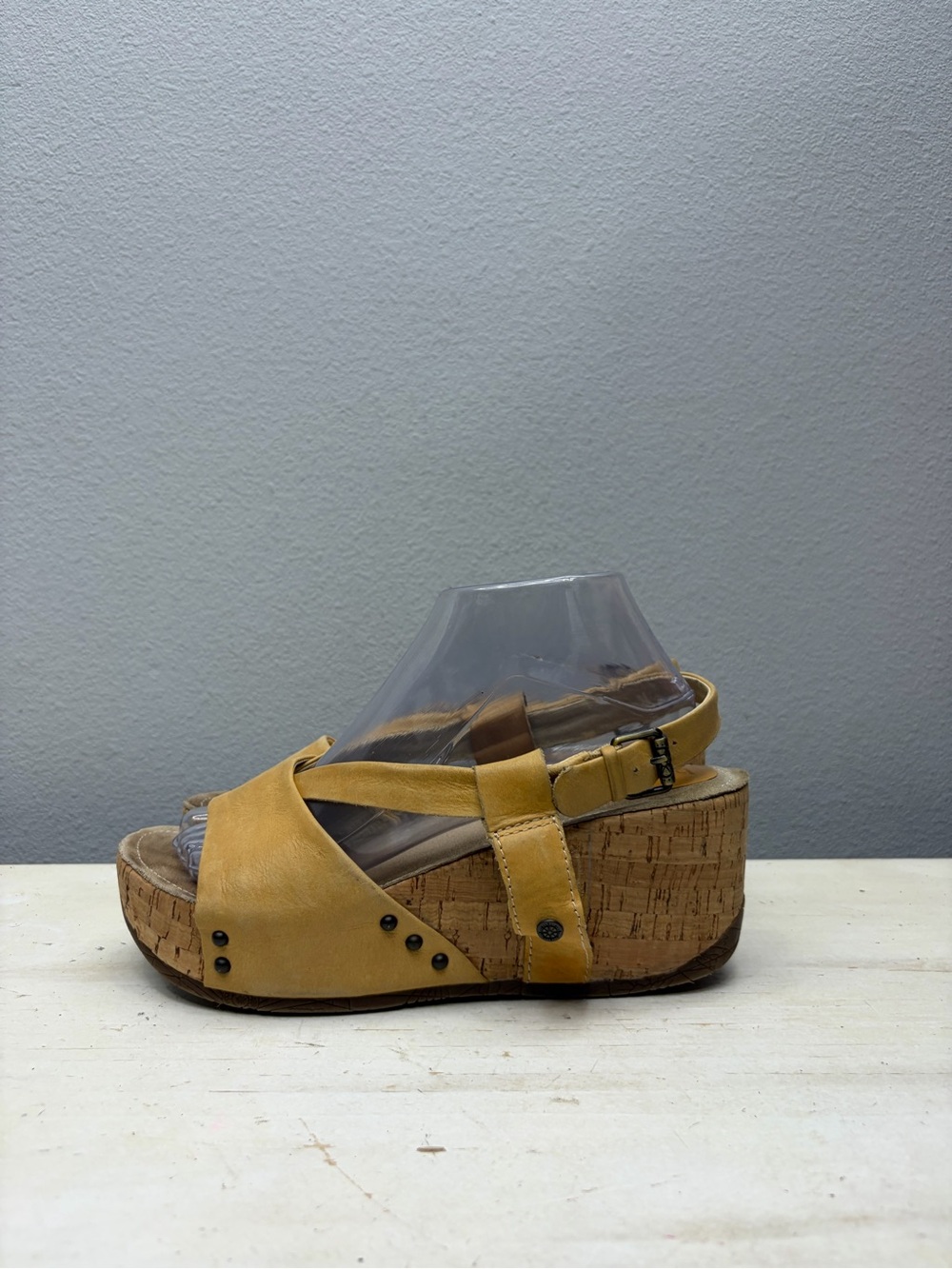 Bussola Yello Leather Formentera Cross Strao Wedge Sandals Size 40